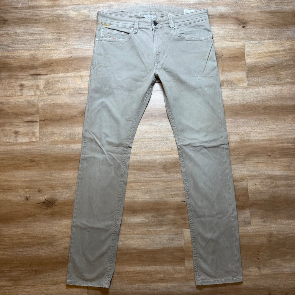 Diesel Thavar-A Jeans Mens 32x32 Tan Slim Skinny Stretch Denim Wash 0019Q Pants